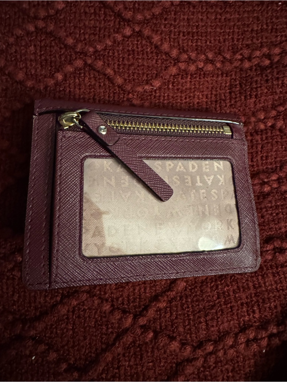 Kate Spade New York Plum Saffiano Leather Tote with Matching Card Holder - Picture 6 of 13